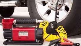 A Tire With An Air Compressor